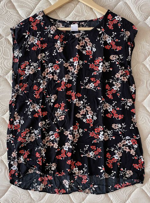 Blusa de manga cava com estampado floral da La Redoute