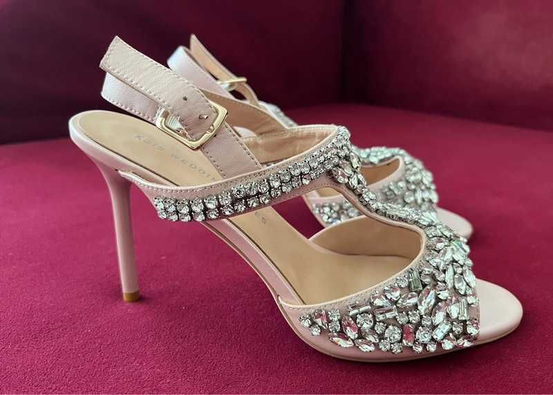 Nowe zjawiskowe sandałki ślubne Bella Ksis Wedding Shoes (rozmiar 39)