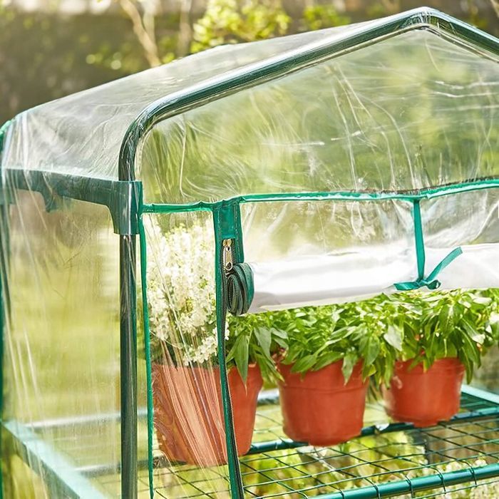 Mini Szklarnia Balkonowa Ogrodowa 4 Półki Pionowa Foliak 160X69X50 Cm