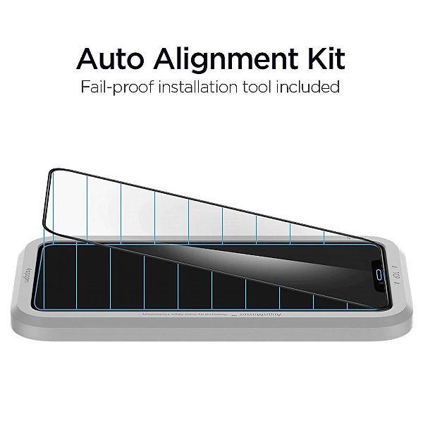 Szkło hartowane Spigen Alm Glass Fc na iPhone 11 / Xr - czarne