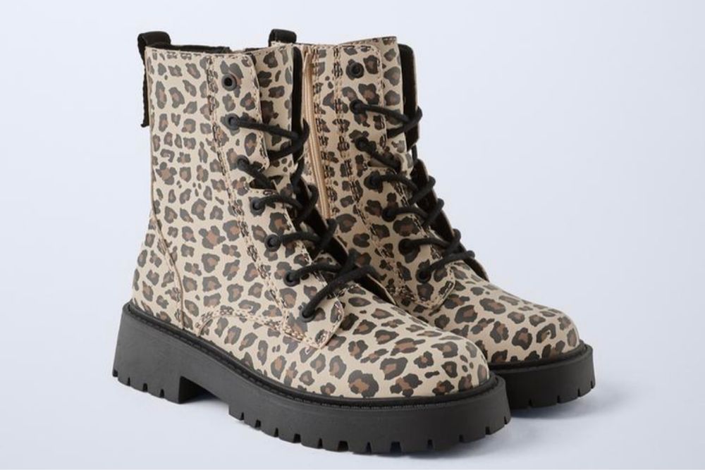 Черевики з леопардовим принтом Zara, розмір 34,35,36,38