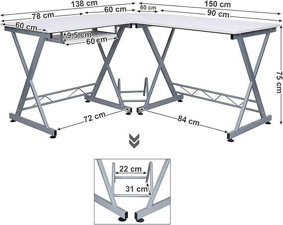 Stolik pod komputer, biurko narożne białe. Nowe. Okazja