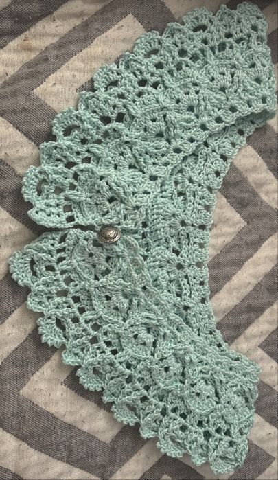 Ажурний комір ручної роботи | Бірюзовий