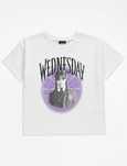 140 146 George Wednesday biała bawełniana koszulka tshirt brokat