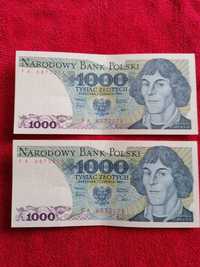 Banknoty PRL 1000zł kolejne numery 2szt