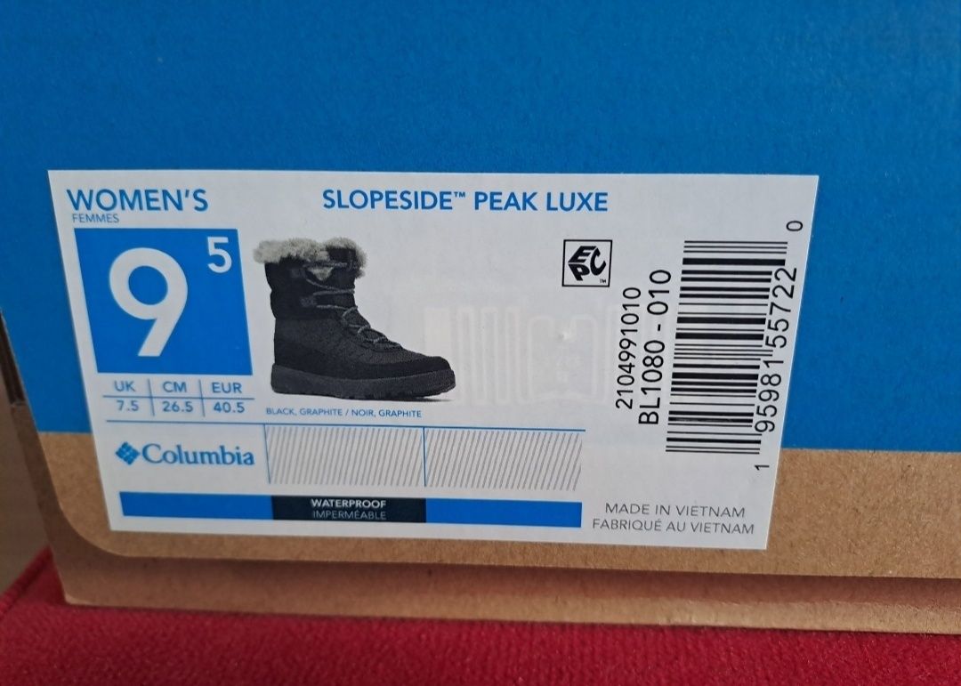 Columbia Slopeside Peak Luxe kozaki zimowe śniegowce r.40,5 oryginalne