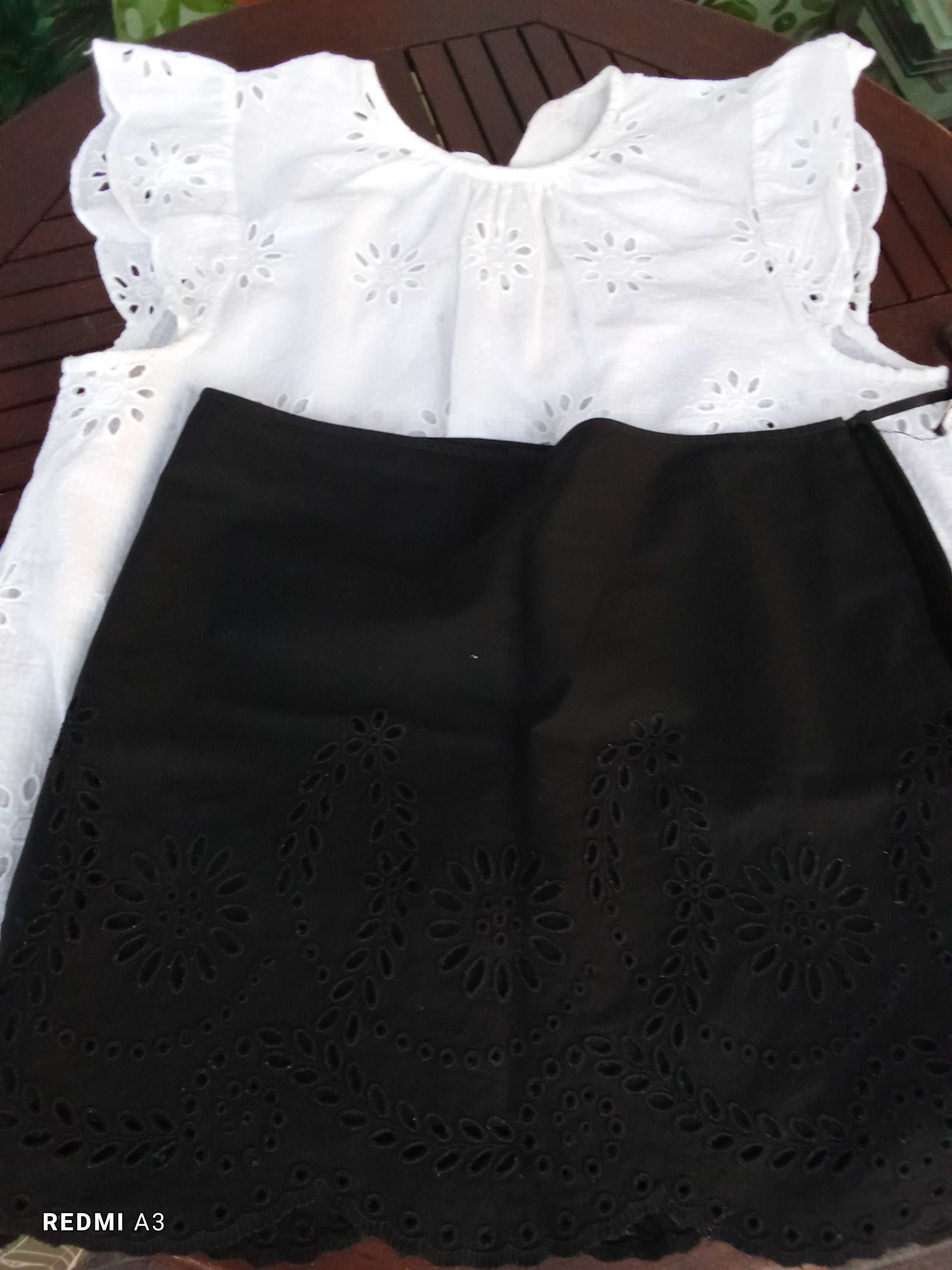 Bluzka, spódnica, DKNY, ażurowa, modna, richelie