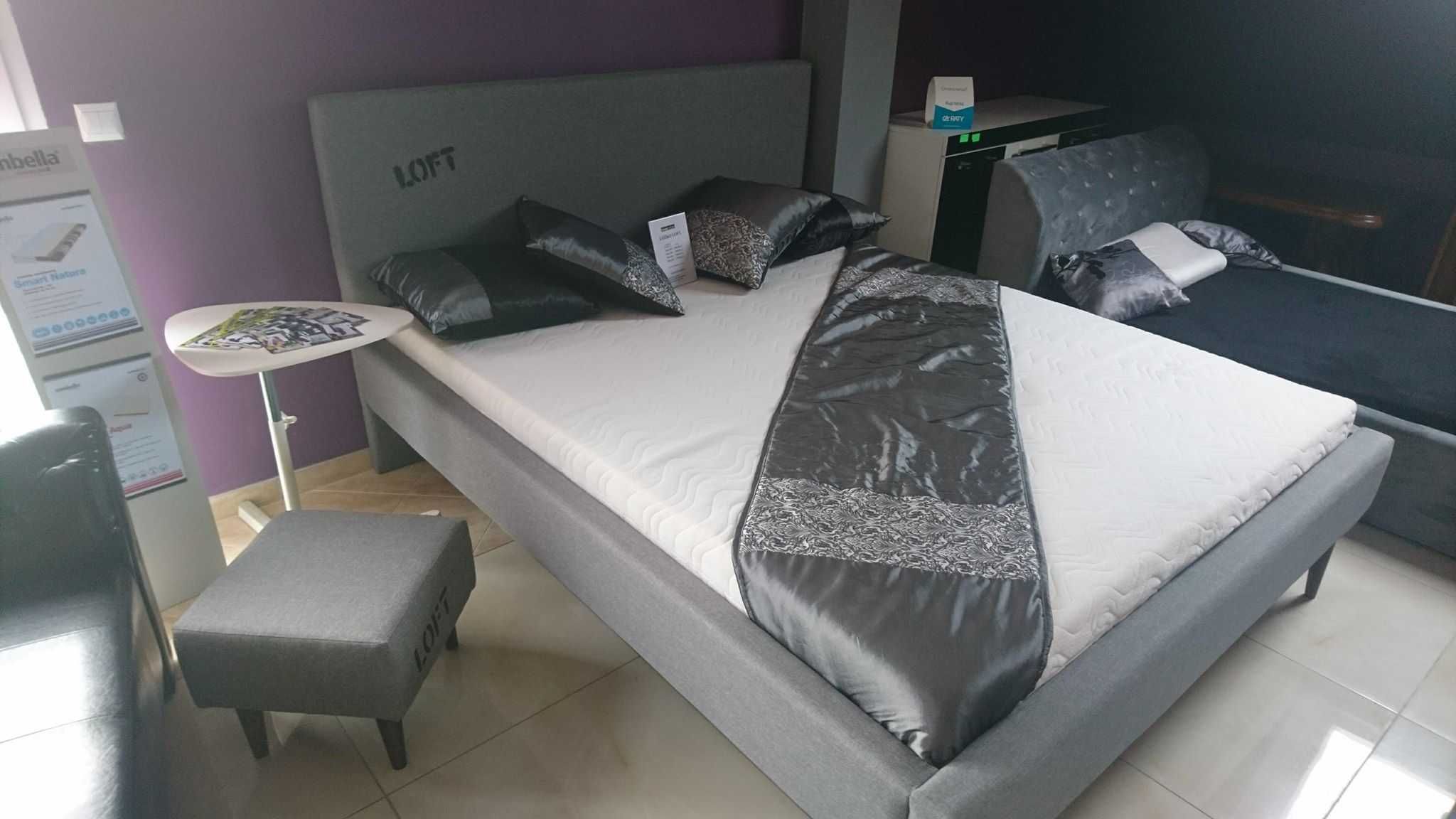 łóżko LOFT ze stelażem i pojemnikiem 140x200