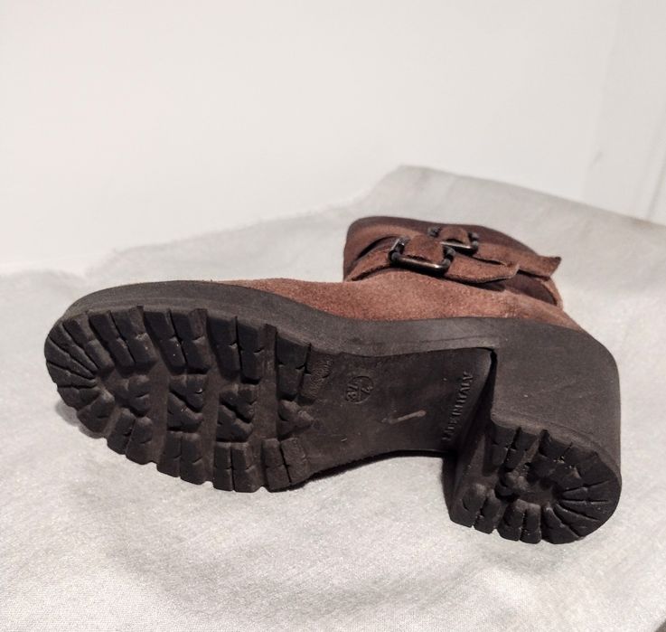 Skórzane brązowe botki