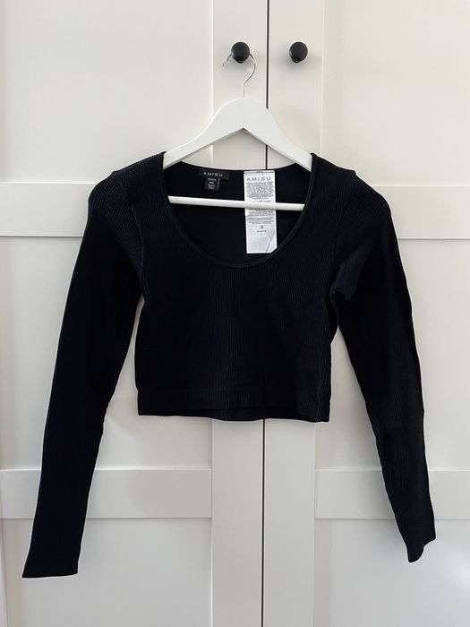 Crop top z długim rękawem