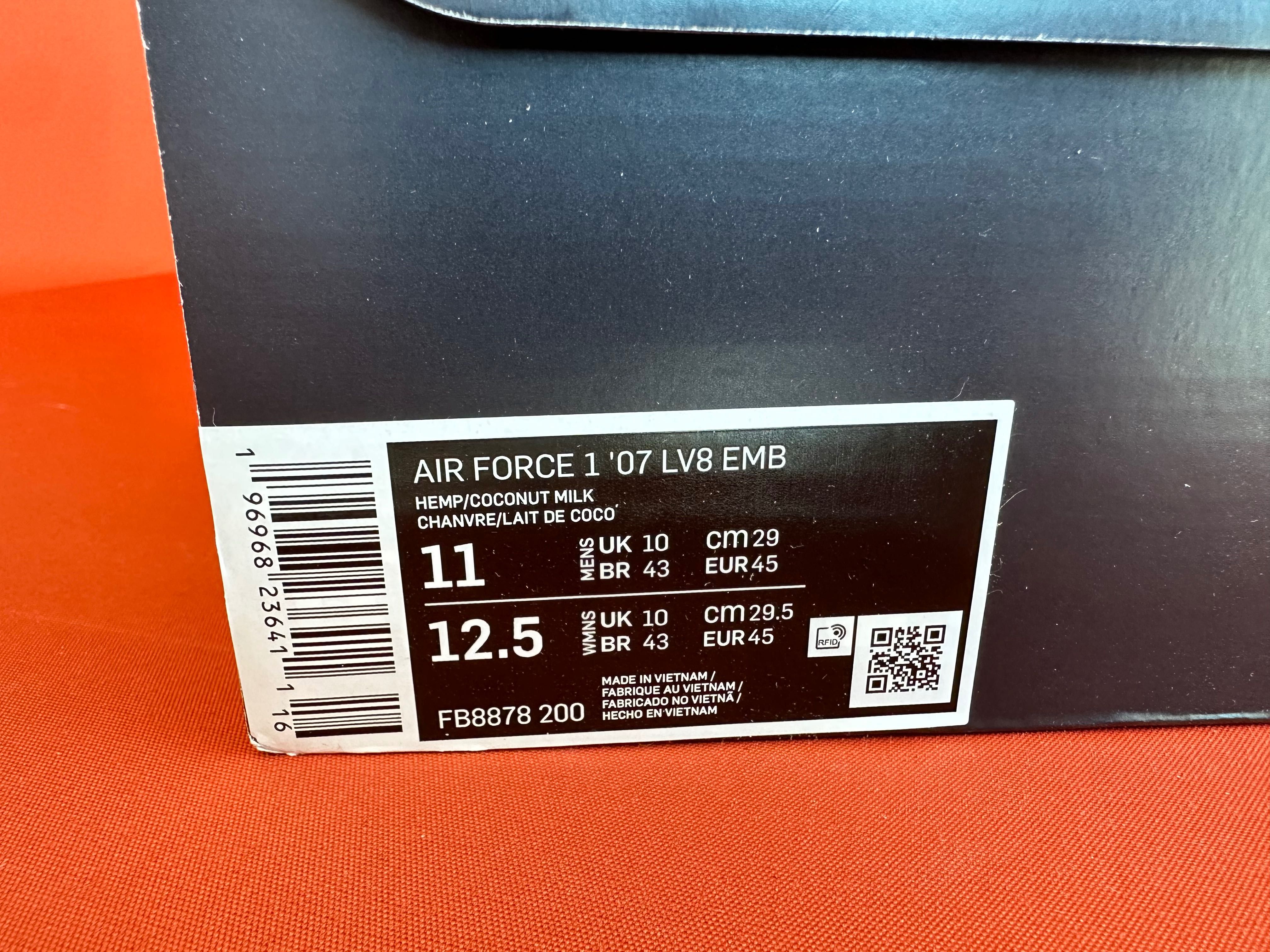 Nike Air Force 1 ’07 LV8 EMB мужские кроссовки размер 11 45 USA NEW