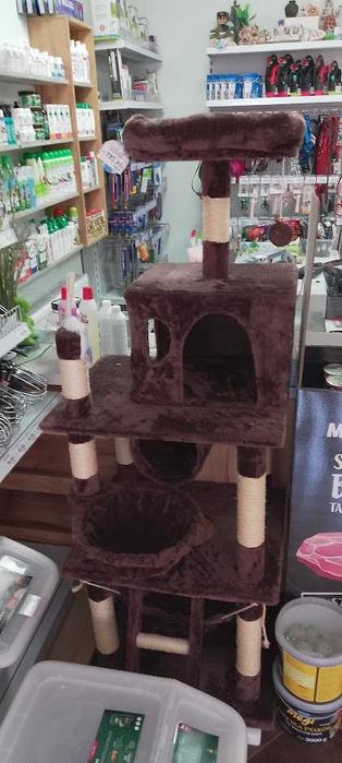 Drapak dla kota piętrowy ciemny brąż/beż