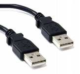 Kabel przewód USB 2.0 wtyk A-wtyk A czarny ok 1m-1,5m