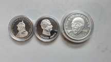 medal niemiecki - 3 szt - srebro - adenauer bismarck oberth