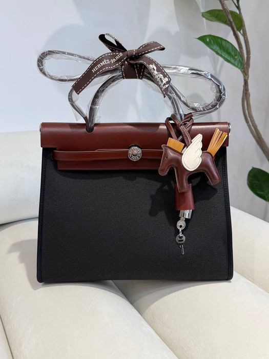 Сумка Hermes Herbag люкс чорна, коричнева, бежева, бордова, рожева