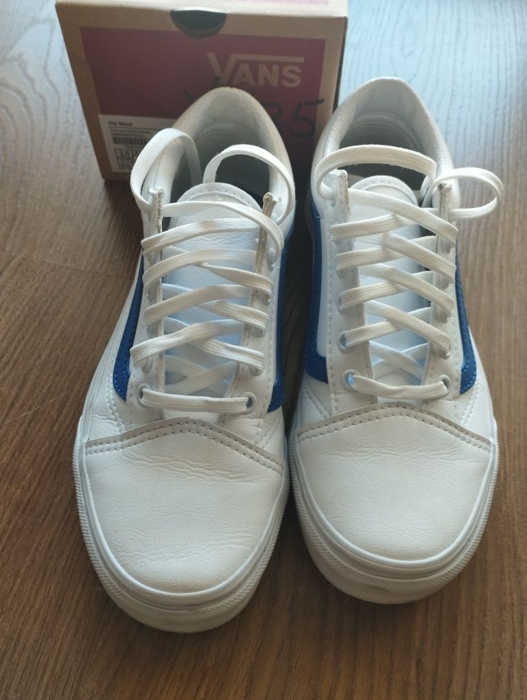 Vans branco e azul de pele 34