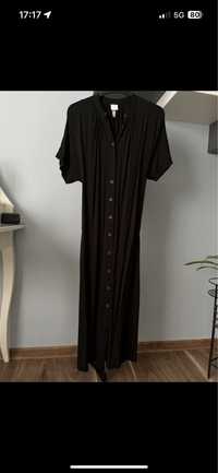 Piękna długa elegancka czarna sukienka MIDI H&M rozmiar XS