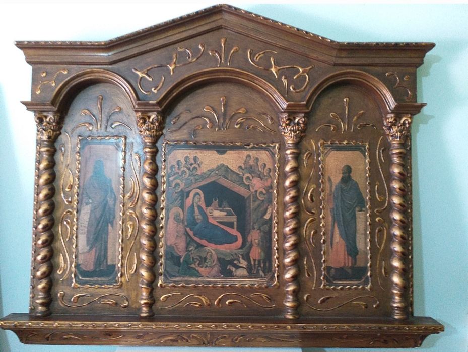 Triptico antigo e grande ver fotos