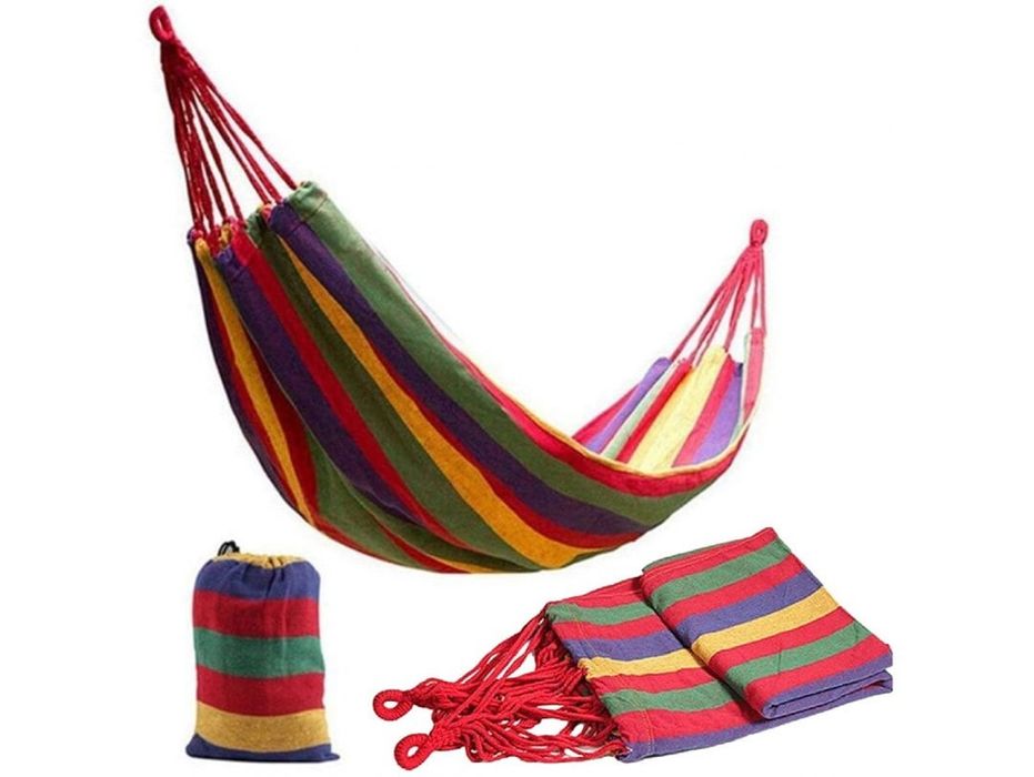 Hamak turystyczny ogrodowy 260x150 cm 2 osobowy kempingowy biwakowy