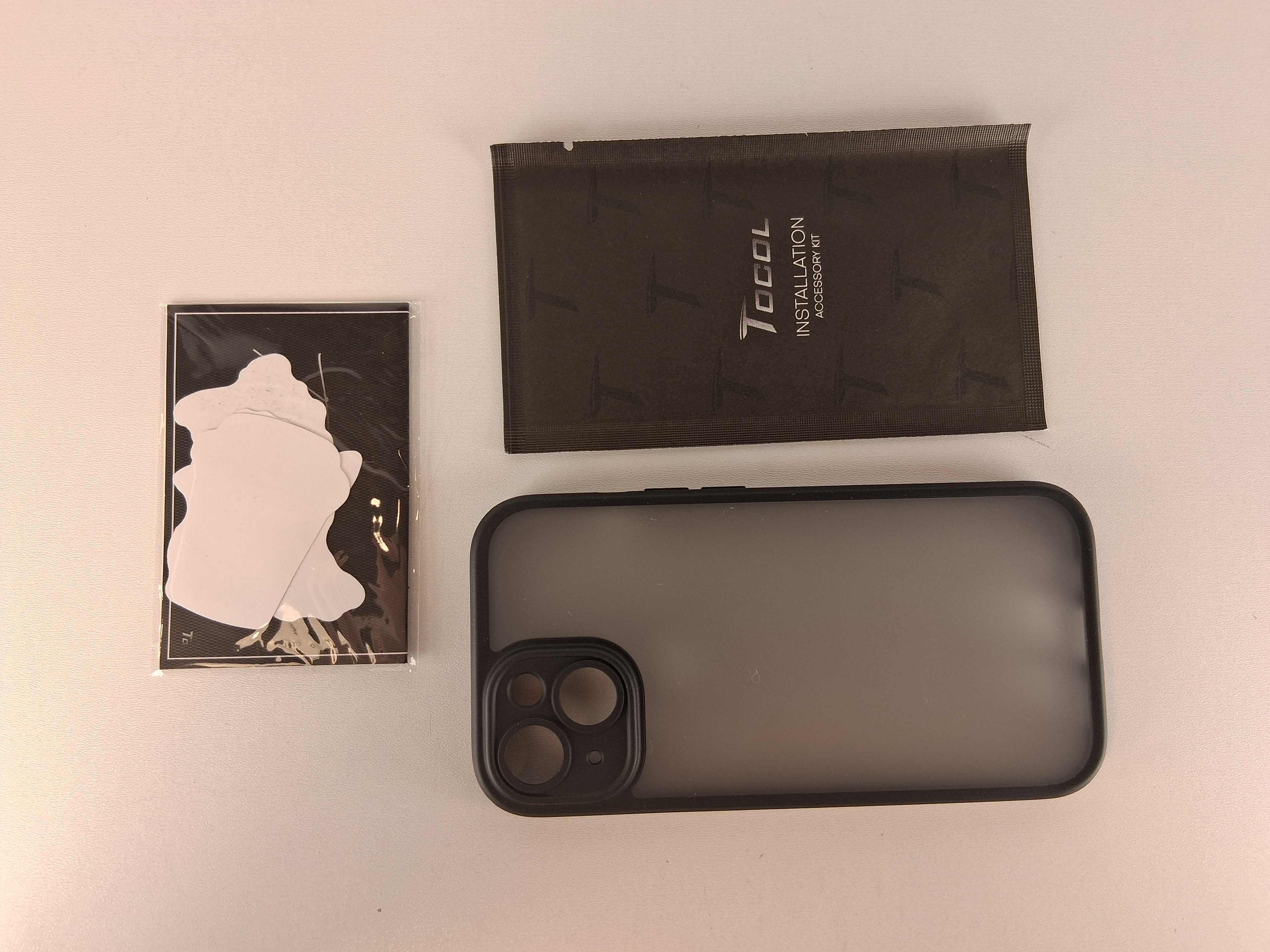 Y136 Zestaw Ochronny Tocol do iPhone 15 Szkło Etui Czarne Nowy