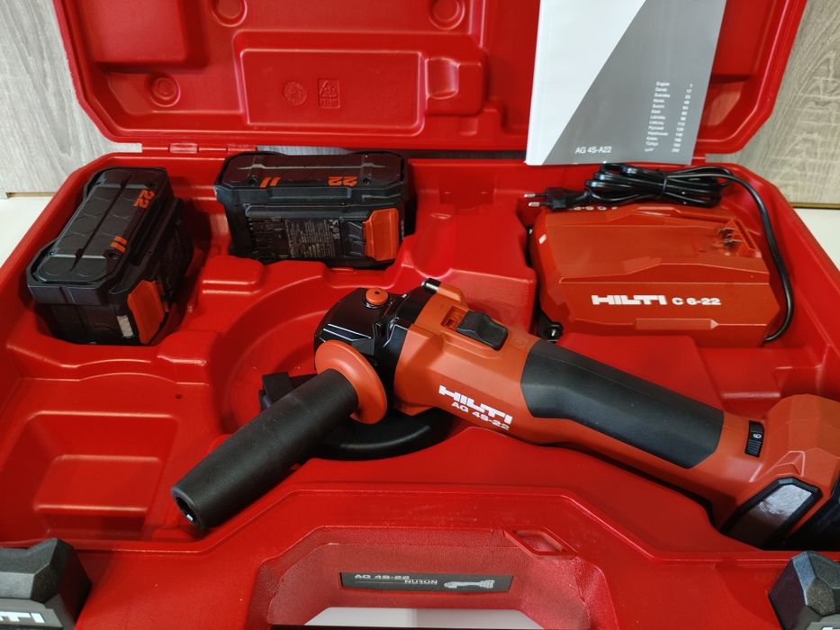 HILTI AG 4S-22 NURON REZERWACJA!! aku szlifierka kątowa 2x8.0ah reg ob