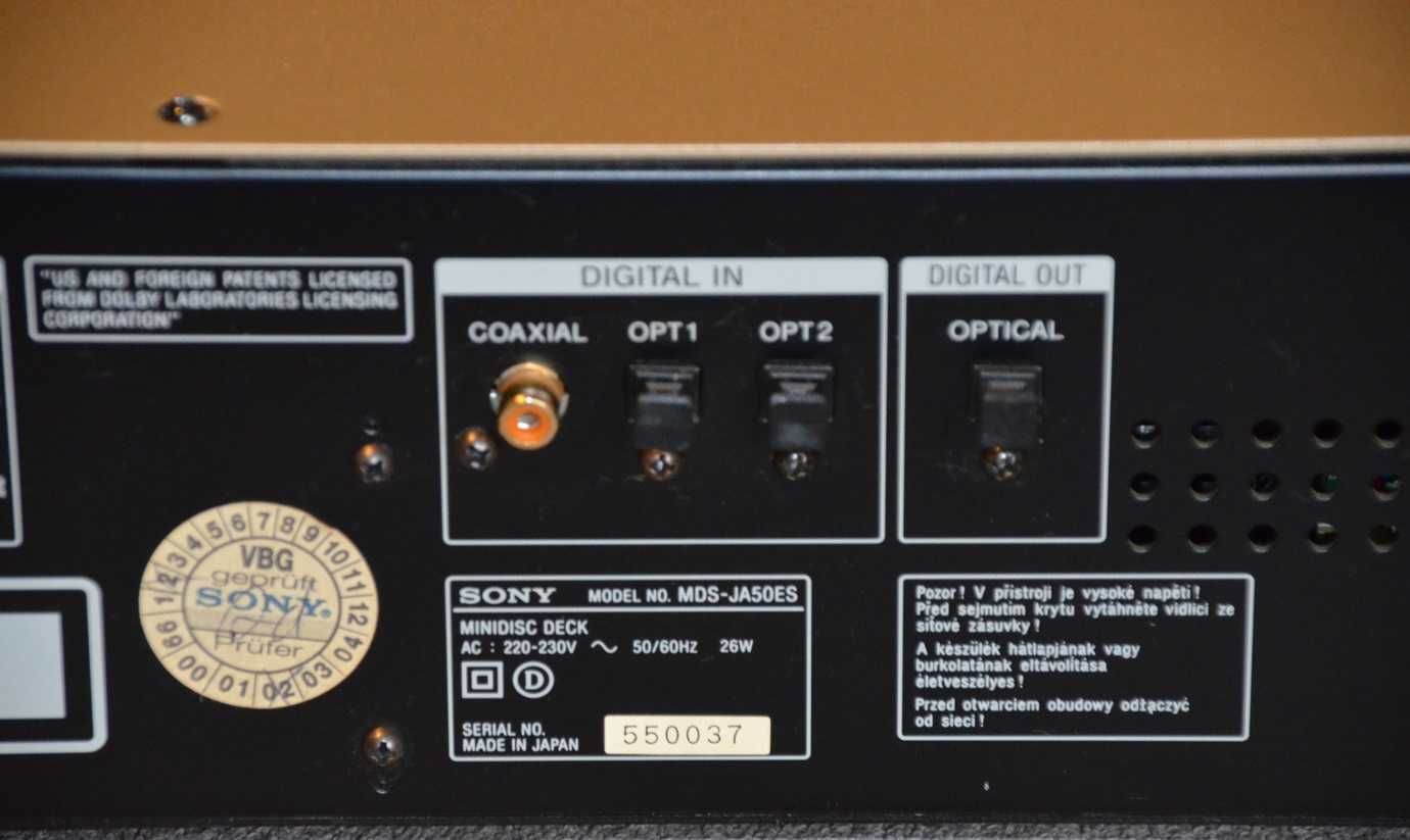 Sony MDS-JA 50 ES szampański Odtwarzacz MiniDisc światowy TOP! +Pilot