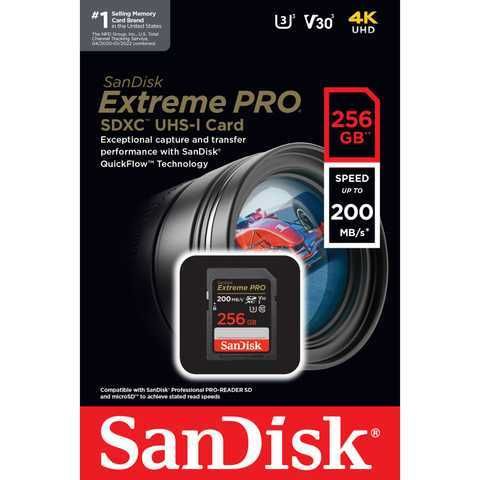 Карта пам'яті SanDisk Extreme PRO 256GB SD SDXC Card 4K 3D відео