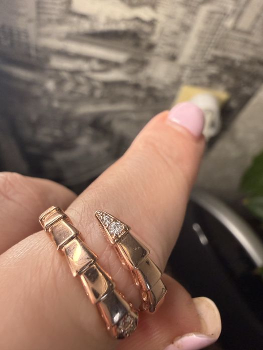 Кольцо Bulgari позолота 925 серебро новое