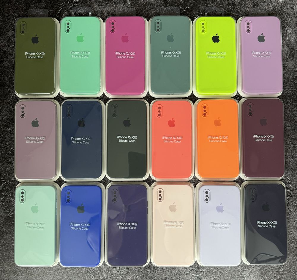 Чехол silicone case iphone X, Xs квадратный