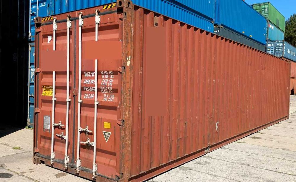 Kontener morski 40 HC 12m podwyższany magazyn używany / ZK