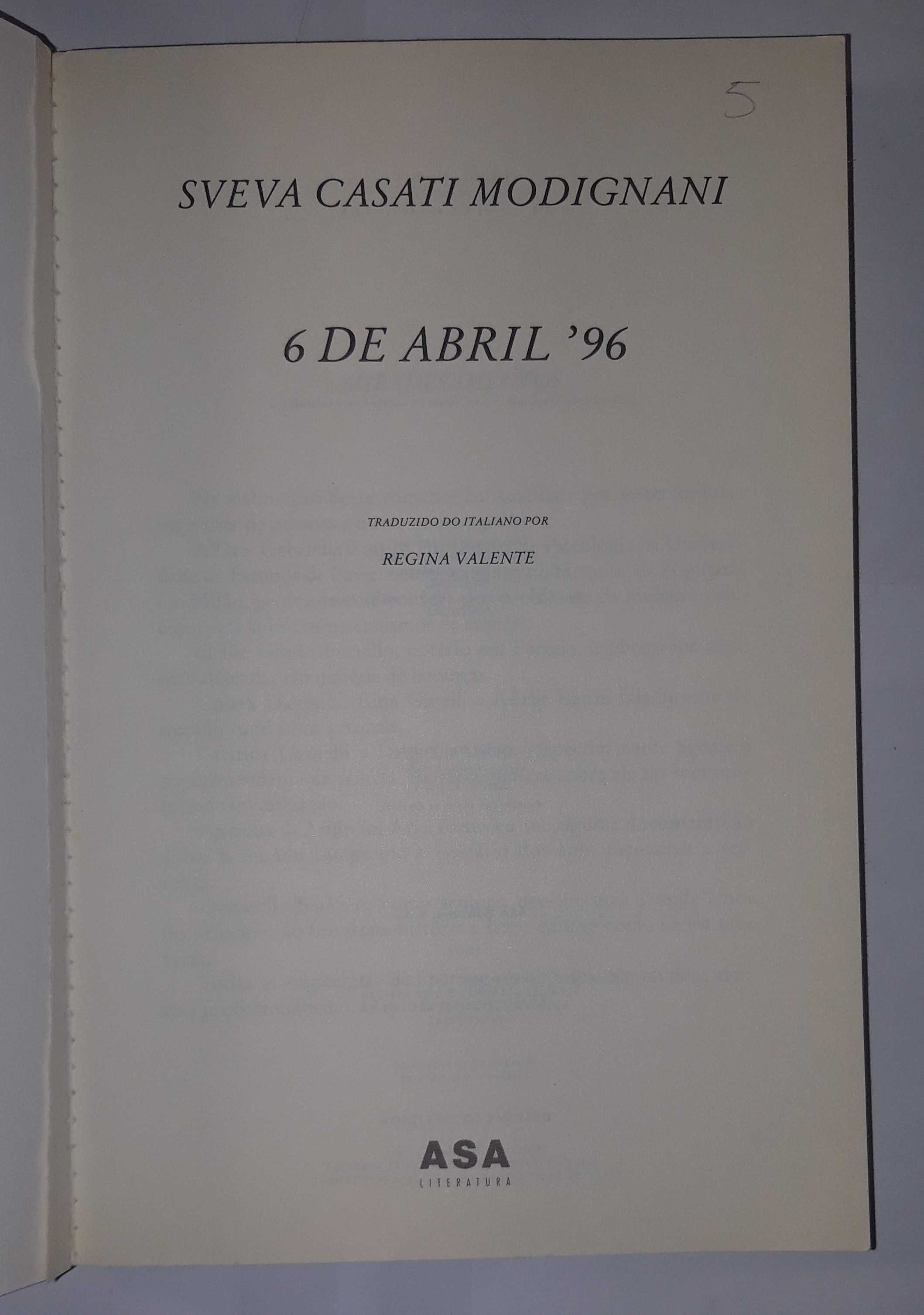 Livro - Sveva Casati Modignani - 6 de Abril '96