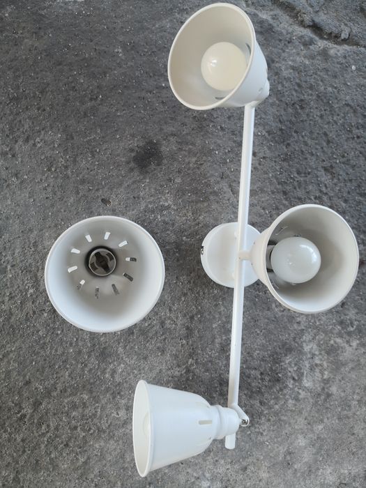 Nieużywana lampa metalowa potrójna plus kinkiet 3xE14, 1xE14