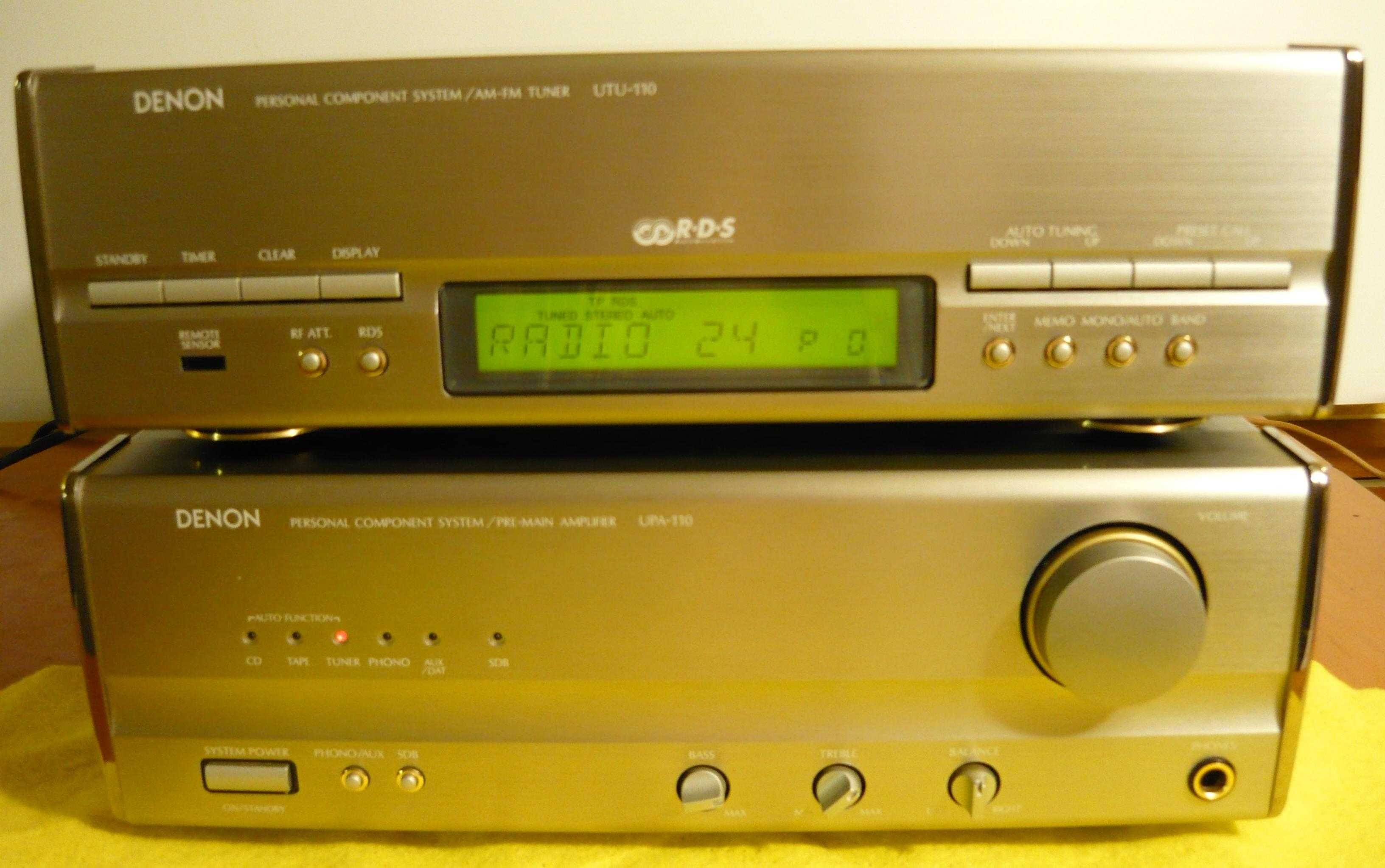 Wzmacniacz 2 x 60W Vinyl DENON 27 cm Tuner UPA-110 UTU-110 RDS radio