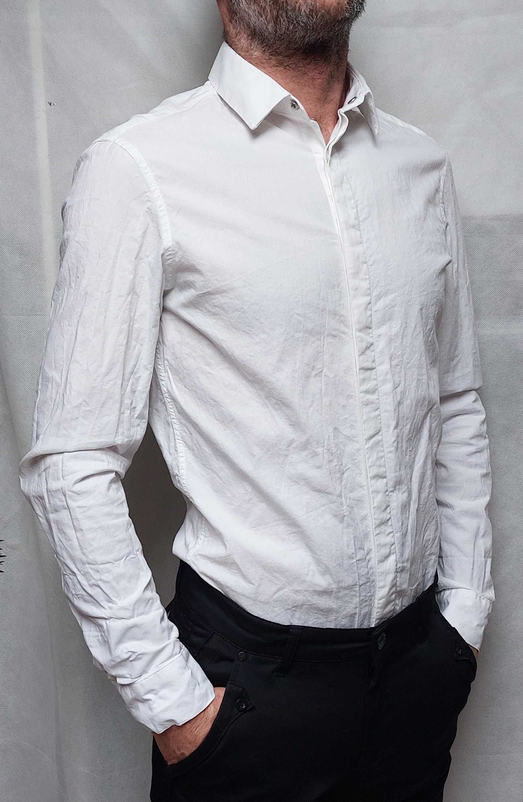 Elegancka męska młodzieżowa koszula Reserved Slim Fit 39 S /XXS  biała