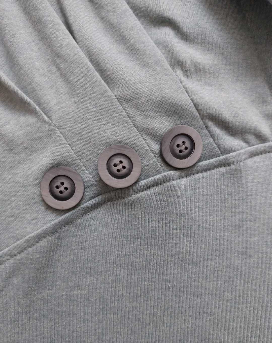 Błękitno-miętowa bluzka z miękkiej tkaniny