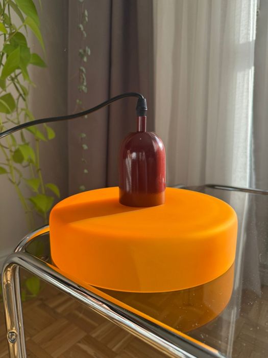 Nowa szklana lampa wisząca pomarańczowa matowa w stylu retro vintage