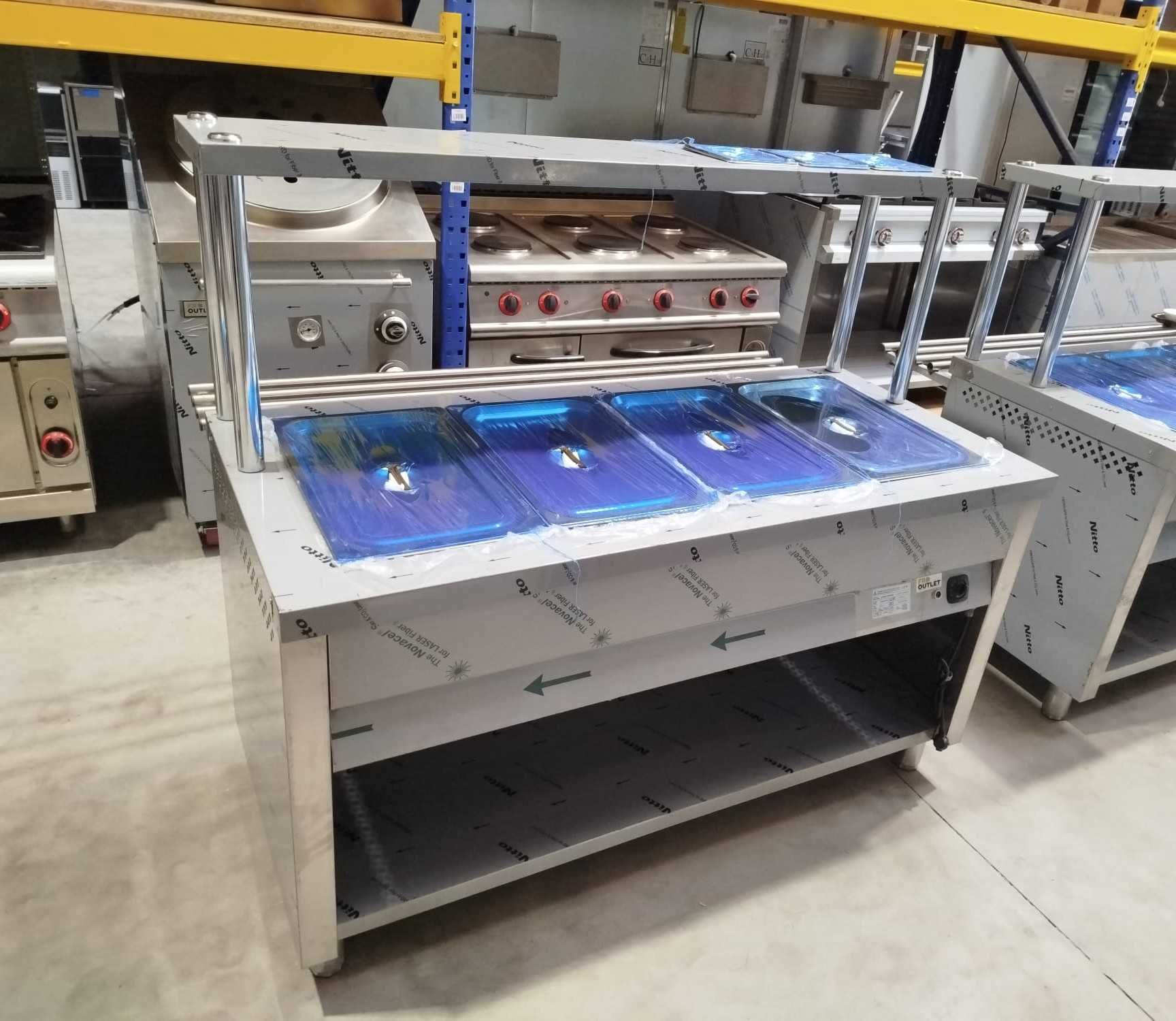 Banho-Maria 4 Cuvetes em Inox + Self-Service - NOVA
