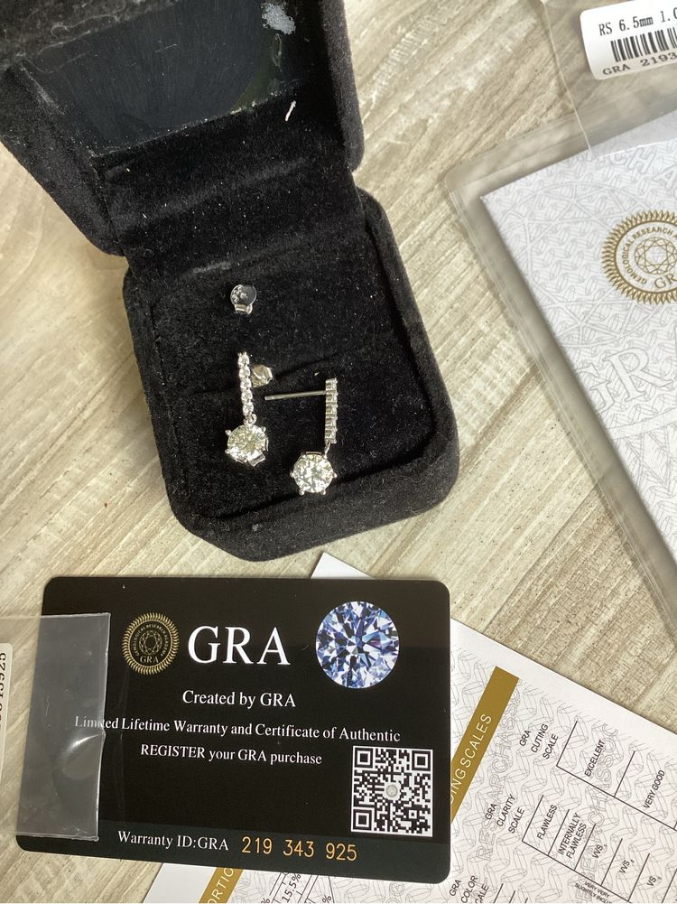 1 karat diamenty lab moissanite kolczyki cudo