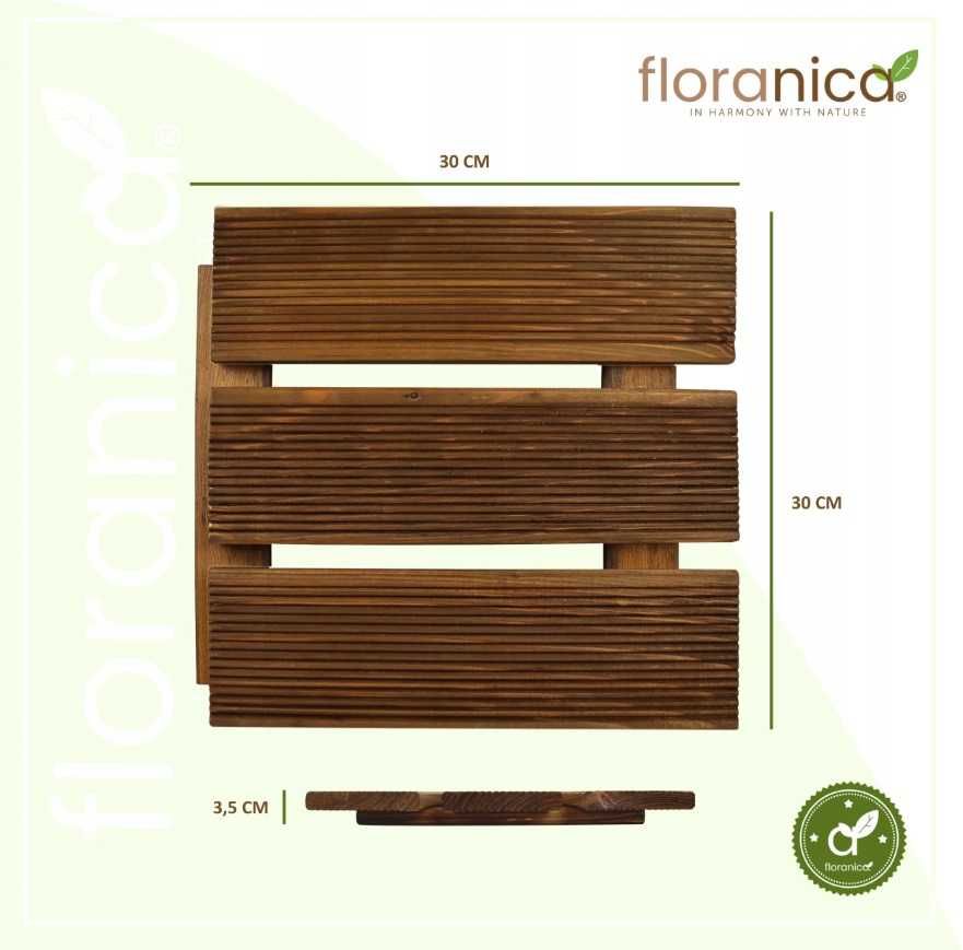 Podest drewniany 0,3x0,3m PROMOCJA - podest modrzew Floranica brązowy