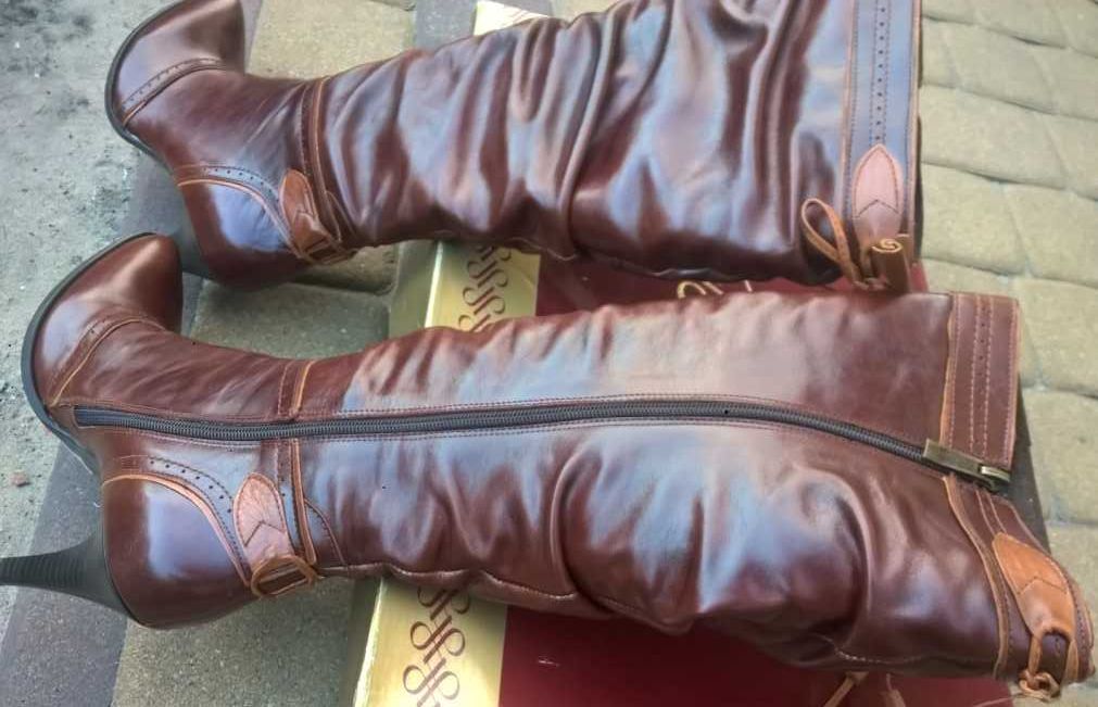 NOWE Buty-Kozaki Szpilki MUSZKIETERKI 37 Natural skóra-100% I-Klasa Gw