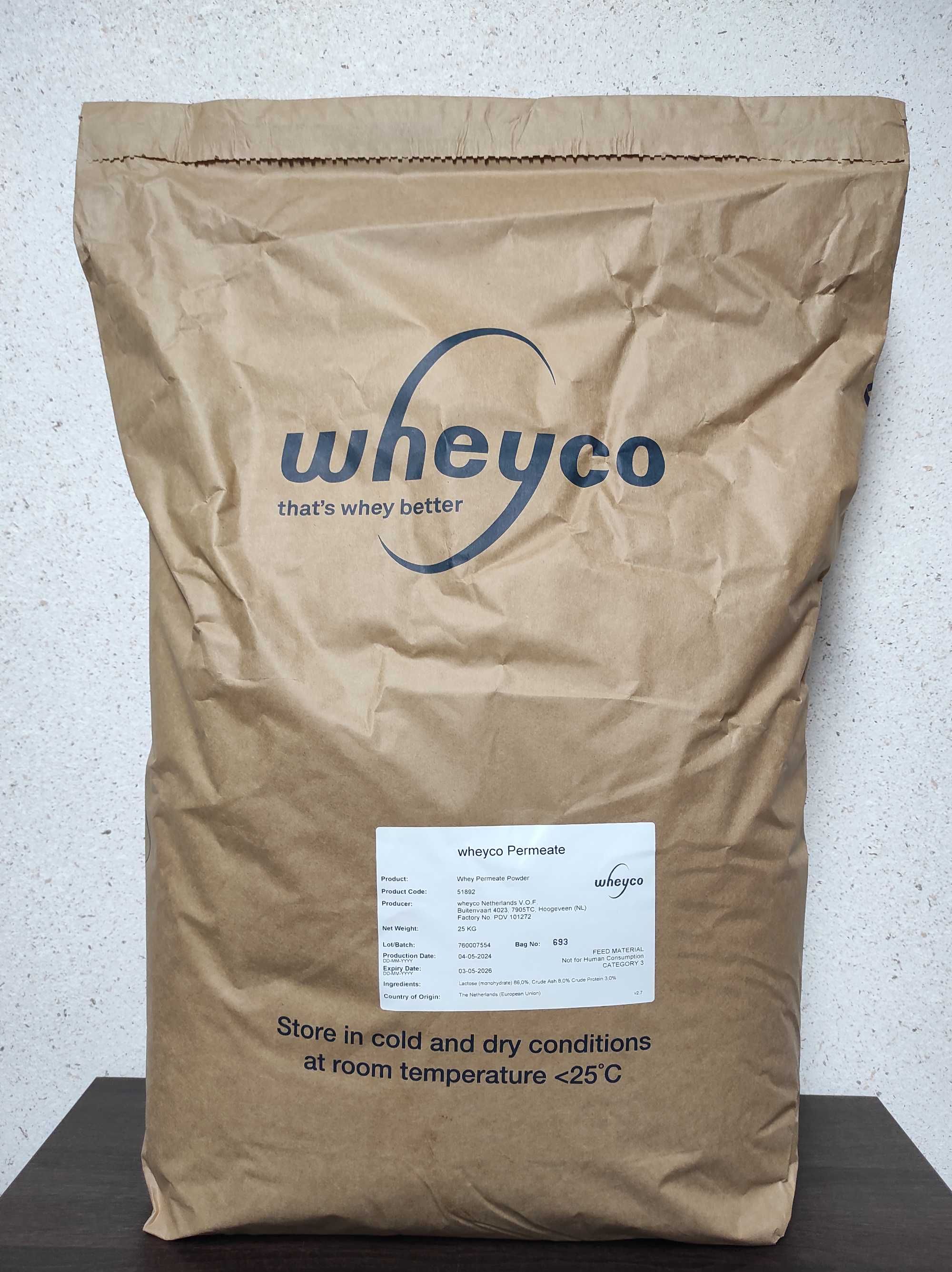 Serwatka laktoza permeat  w proszku dla prosiąt i cieląt Wheyco Whey