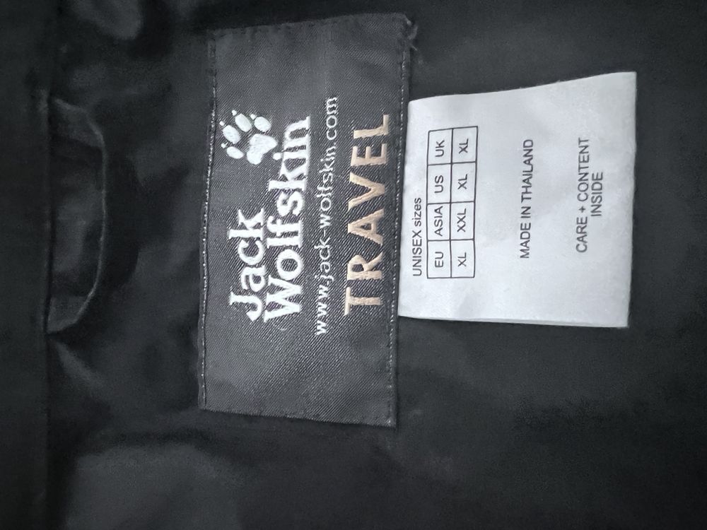 Jack wolfskin travel kurtka męska czarna przeciwdeszczowa XL