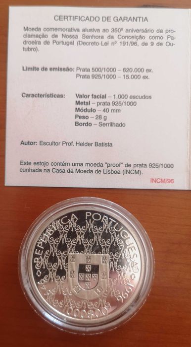 moedas prata proof datas 1995,  1996 (#4)