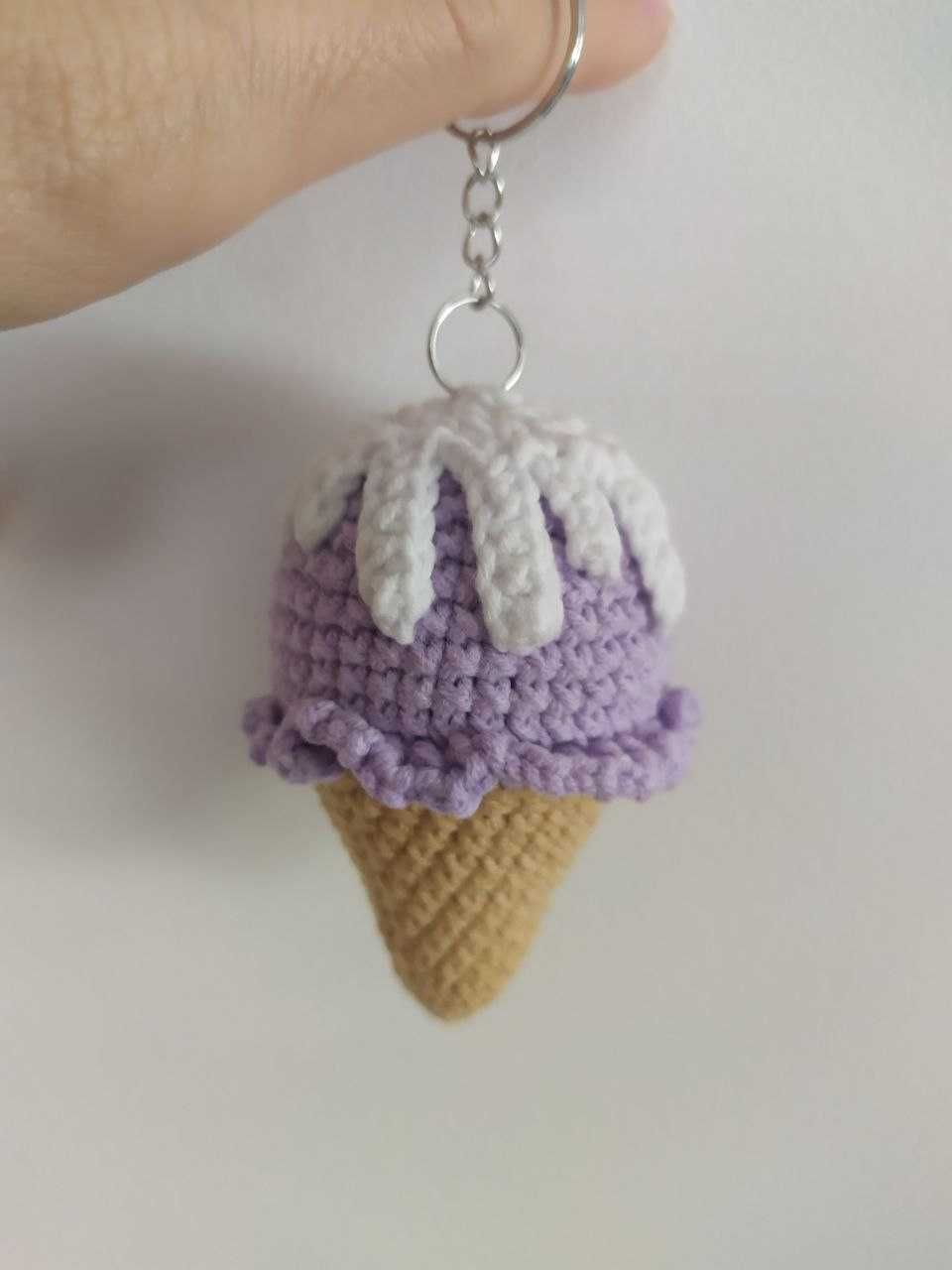 Brelok breloczek na szydełku lody handmade