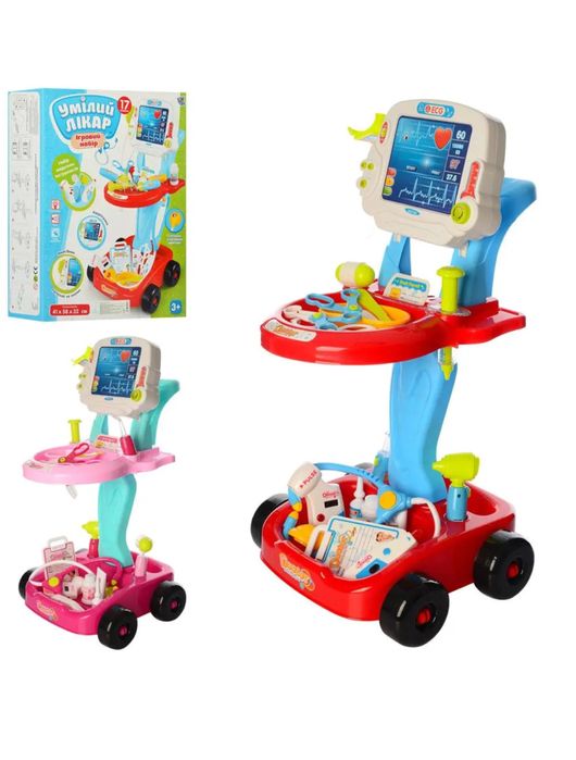 Набор доктора с тележкой и интерактивными аксессуарами.