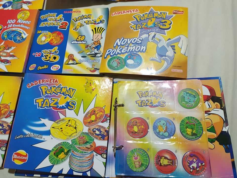 Cadernetas de Tazos Pokemon bastantes