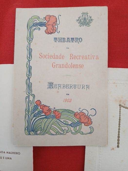 2 Menús Antigos e programa theatro de 1903