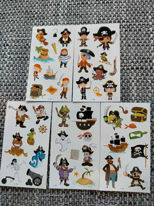 Tatuaże Piraci 5 listków na imprezę  nowe Promocja