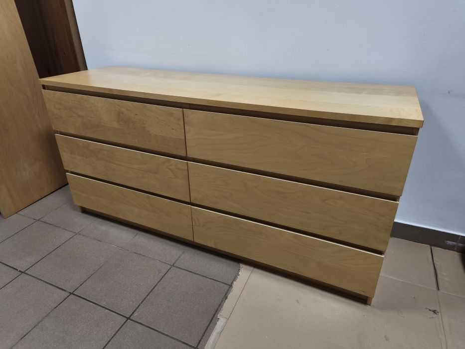Komoda DOWÓZ GRATIS IKEA Malm transport 6 szuflad okleina dębowa