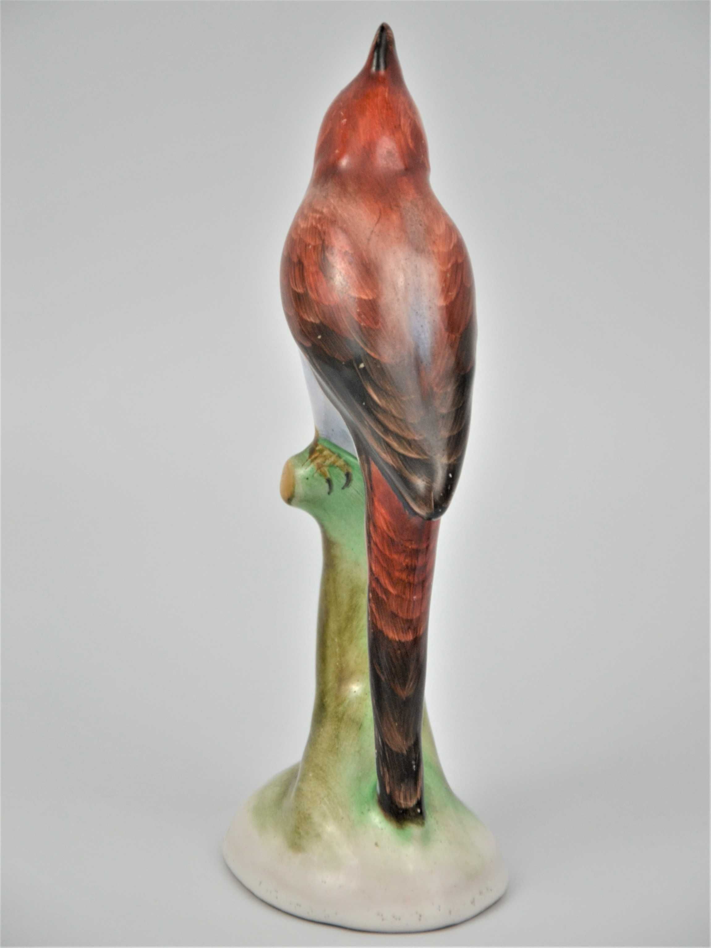 Papuga ceramiczna Bodrogkeresztúr Węgry lata 60te wys.16cm